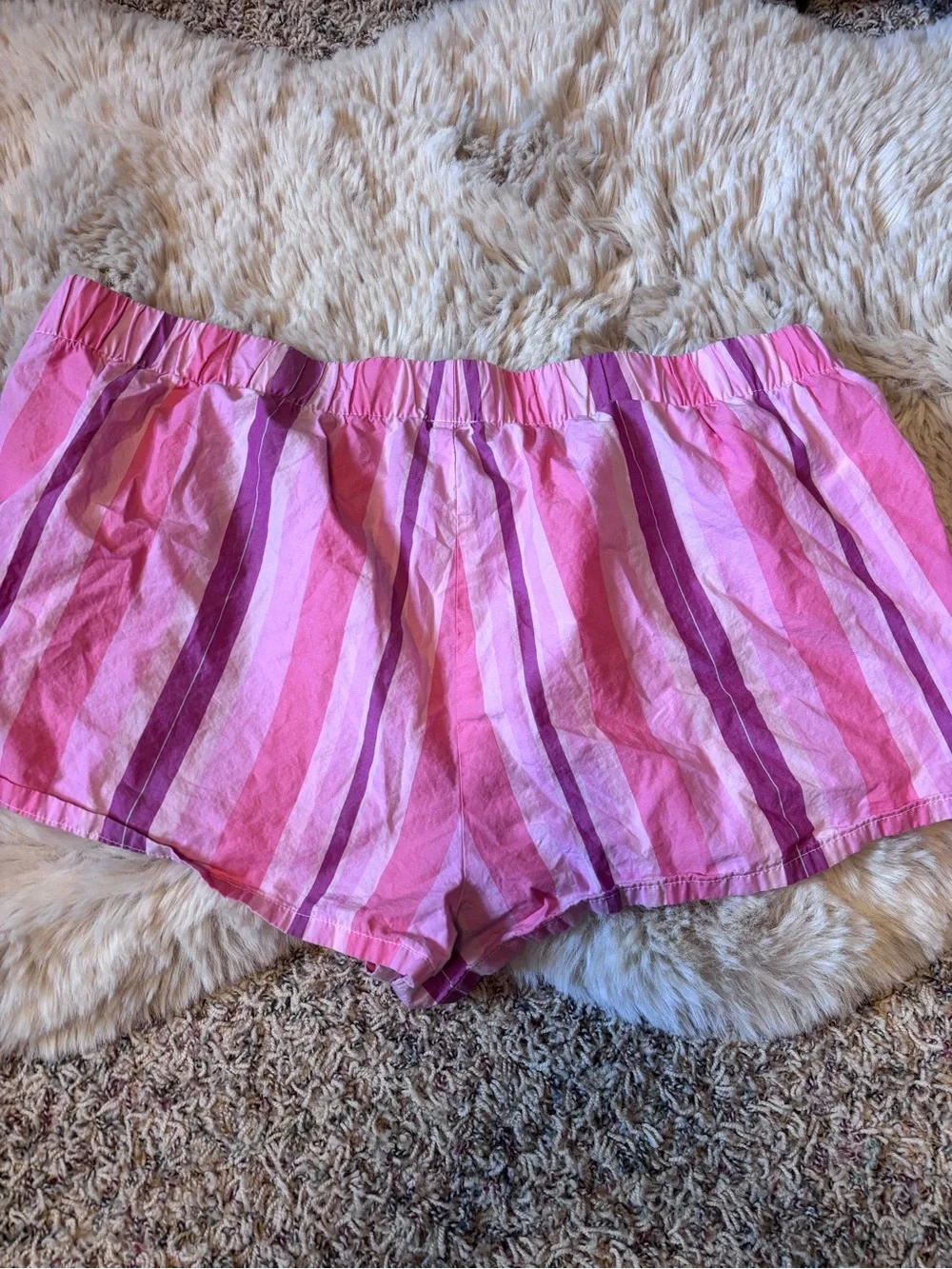American Eagle Outfitters Pink Striped Cotton Boxer Shorts